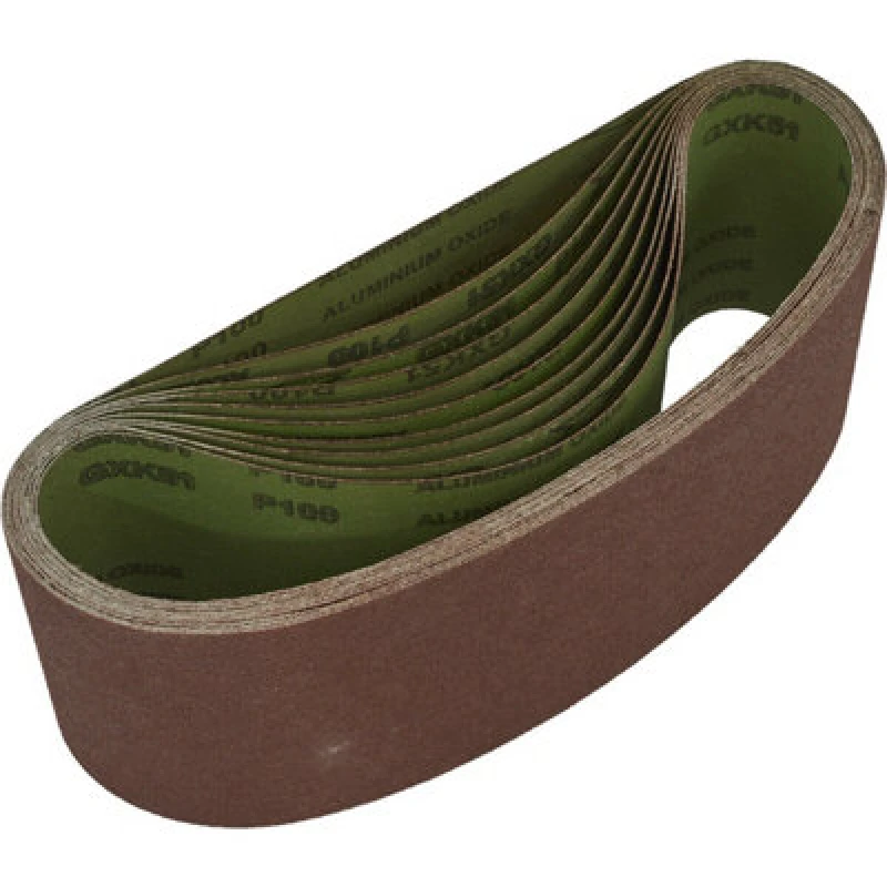 Image of Loops 10 PACK - 100mm x 610mm Sanding Belts - 100 Grit Aluminium Oxide Cloth Backed Multi