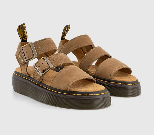 Image of Dr. Martens Womens Gryphon Quad Sandals Savannah Tan, 7