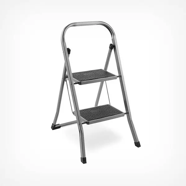 Image of VONHAUS Vonhaus - 2 Step Steel Ladder - Anti Slip Feet - Easy to Store Foldable Design - Ideal for Home/Kitchen/Garage 150KG Max Capacity 3500093.1