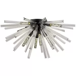 Image of Luminosa Hornby 8 Light E27, Semi Flush Matt Black, Clear Glass