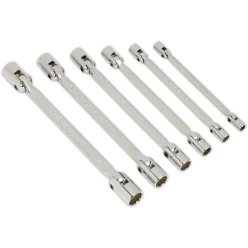 Image of Sealey 6 Piece Flexible Head Socket Spanner Set Metric