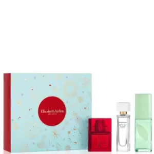 Image of Elizabeth Arden Holiday Fragrance Gift Set 10ml Red Door Eau de Toilette + 10ml White Tea Eau de Toilette + 15ml Green Tea Scent Spray