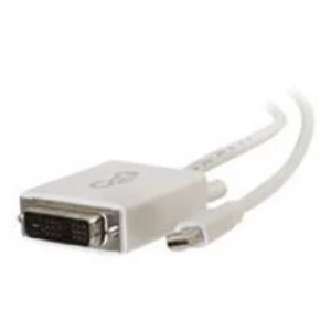 Image of C2G 1m Mini DisplayPort Male to Single Link DVI-D Male Adapter Cable - White