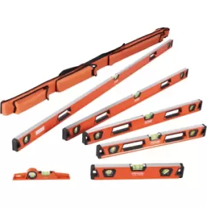 Image of VEVOR Magnetic Torpedo Level, 78/48/32/24/16/10 in Mechanical Level Set, Bubble Vials Ruler for 45/90/180 Degree, Aluminum Alloy Leveler Tool w/
