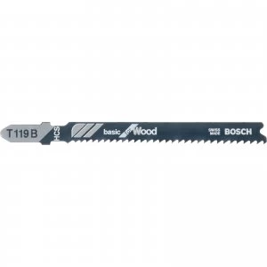 Image of Bosch T119 B Wood Cutting Jigsaw Blades Pack of 3