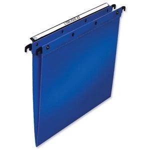 Image of Elba Foolscap Ultimate Suspension File Polypropylene 15mm V Base Blue Pack of 25