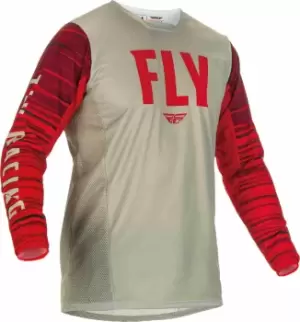 Image of Fly Racing Kinetic Wave Motocross Jersey, grey-red Size M grey-red, Size M