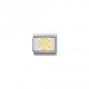 Image of Nomination Composable Classic Good Luck 18K Gold Four Leaf Clover Link 030115/06