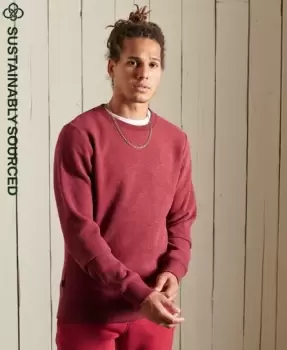 Image of Superdry Mens Vintage Logo Embroidered Crew Sweatshirt Red / Rhubarb Marl - Size: M