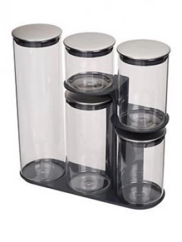 Image of Joseph Podium 100 Collection 5 Piece Storage Jar Set With Stand