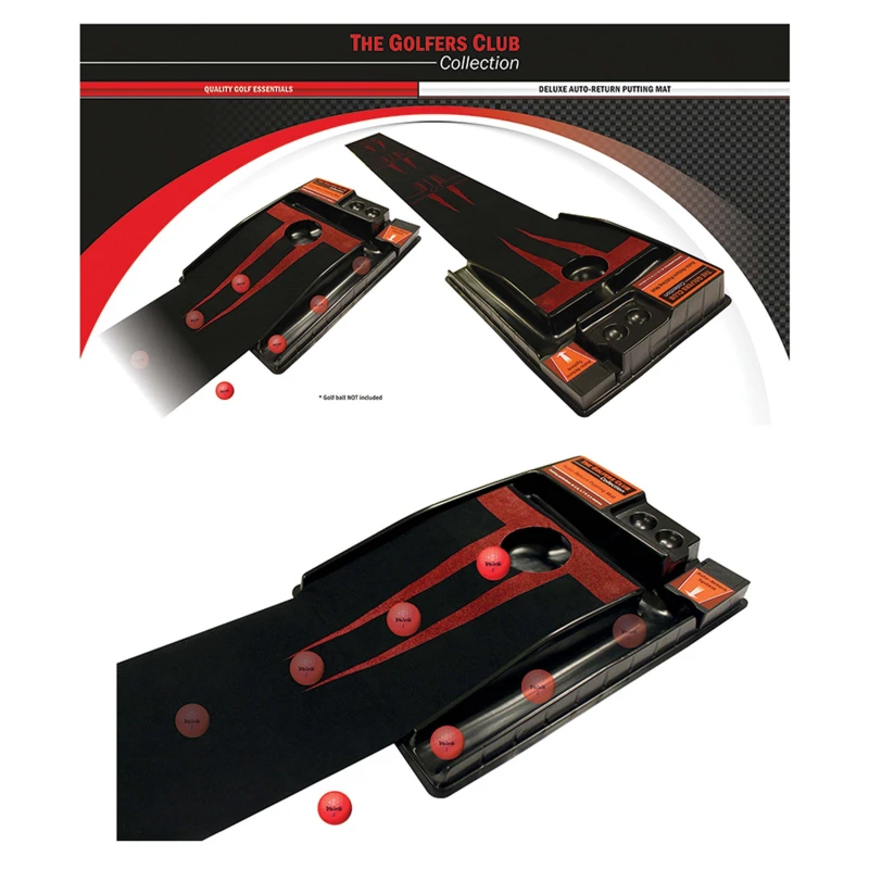 Image of Brand Fusion Auto Return Putting Mat Red/Black unisex One Size