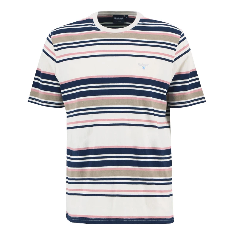 Image of Barbour Aickmen Tailored Striped T-Shirt Whisper White male S