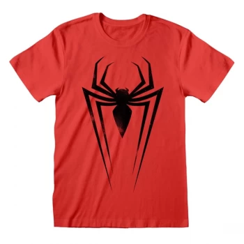Image of Marvel Comics Spider - Black Spider Unisex Medium T-Shirt - Red