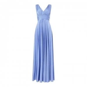 Image of Biba Deep V Maxi Dress - Mineral Blue