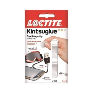 Image of Loctite 5g Kintsuglue Waterproof Flexible Putty to Repair Objects White Pack of 3