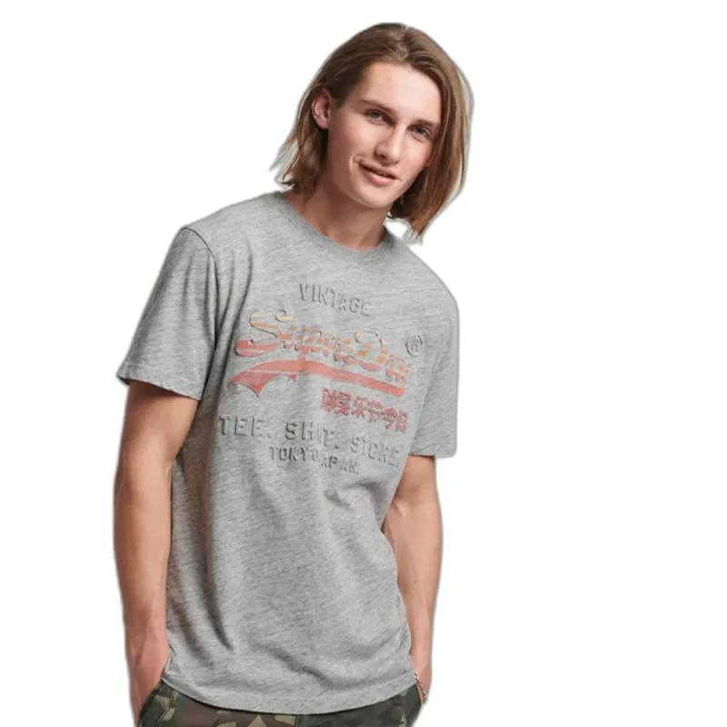 Image of Superdry Organic T-Shirt Superdry Vintage Logo Cali Gris Male M