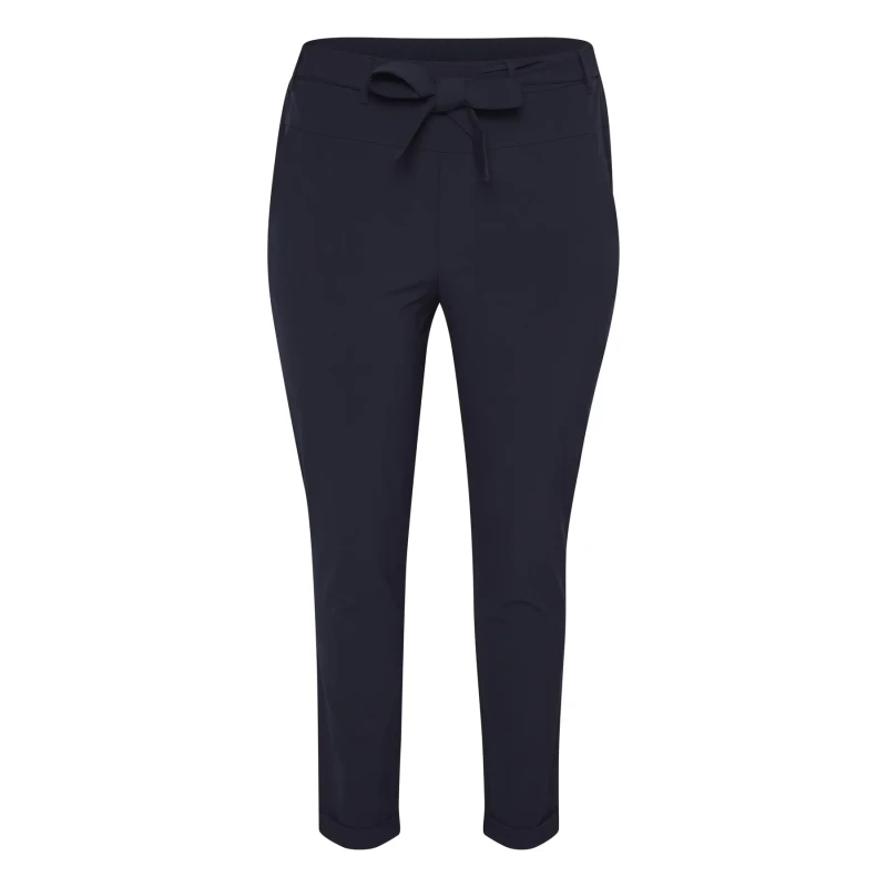 Image of KAFFE Curve Belted Trousers For Her KAFFE Curve Jia Bleu Female 50