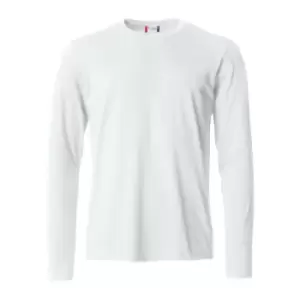 Image of Clique Mens Basic Long-Sleeved T-Shirt (S) (White)