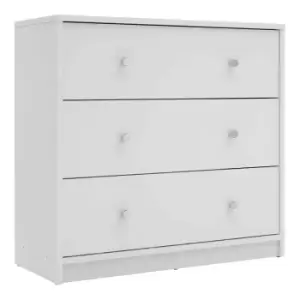 Image of May 3 Drawer Bedroom Chest, white