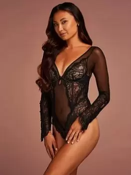 Image of Hunkemoller Cecile Underwired Bodysuit - Black, Size S, Women