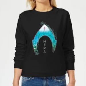 Image of Aquaman Mera Logo Womens Sweatshirt - Black