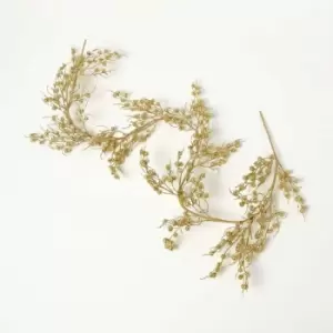 Image of Homescapes - Gold Glitter Berry Christmas Garland 180cm - Gold