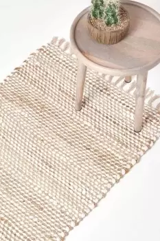 Image of Horizon Neutral Hemp Chindi Hall Runner, 66 x 200 cm