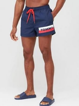 Image of Tommy Hilfiger Logo Swim Shorts - Navy