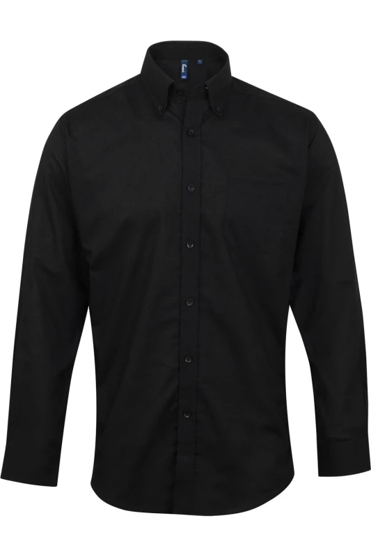 Image of Premier Premier Men Signature Oxford Long Sleeve Work Shirt in Black One Size Male 5054171153046