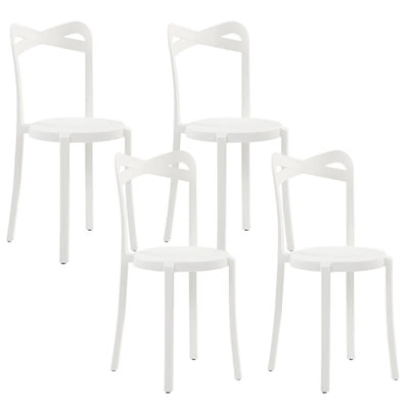 Image of Beliani Set Of 4 Garden Chairs Camogli White