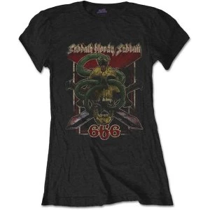 Image of Black Sabbath - Bloody Sabbath 666 Womens Small T-Shirt - Black