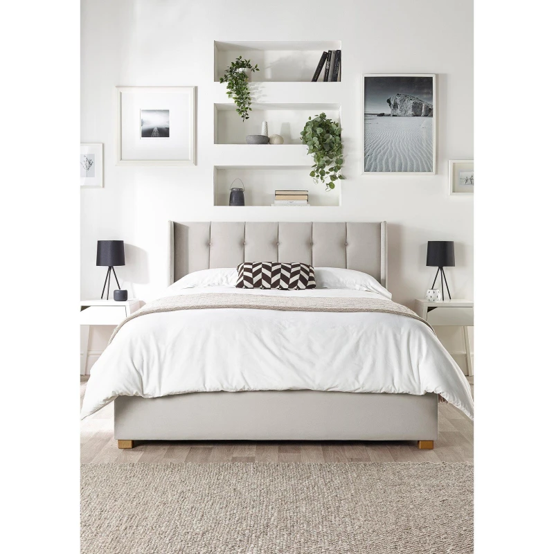 Image of Catherine Lansfield Catherine Lansfield Utopia Ottoman Wing Bed Beds Single Silver 38478602010