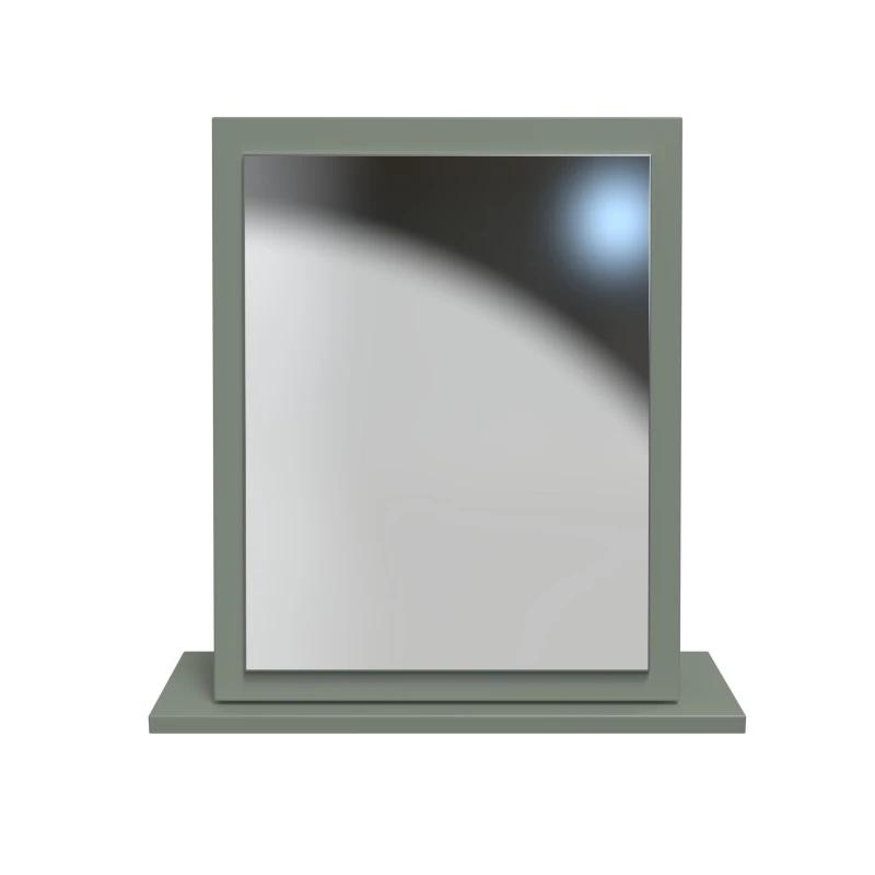 Image of Linear Green Rectangular Freestanding Framed Mirror, (H)50.5Cm (W)48Cm