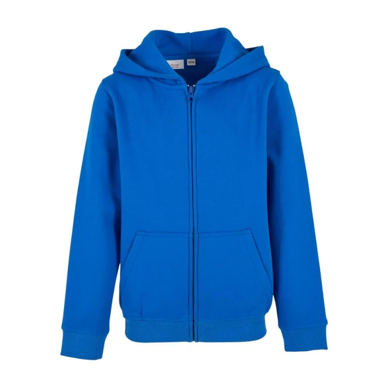 Image of Build Your Brand Basic Full Zip Hoodie in Blue Size: 11-12 Years Blue Unisex 11-12 Years