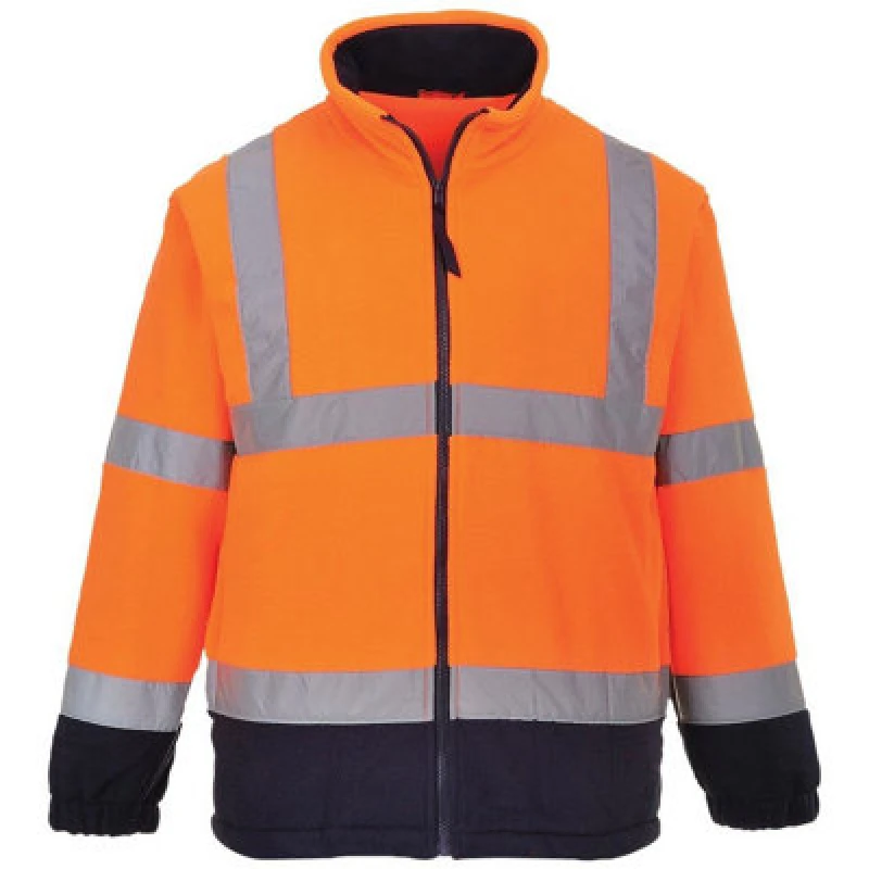 Image of Portwest 2 Tone Hi Vis Fleece Jacket F301ONR5XL Colour: Orange / Navy