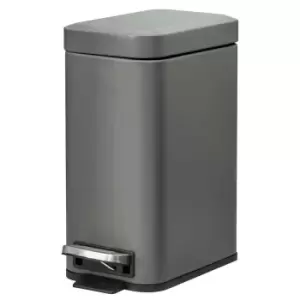 Image of Homcom 5L Steel Waste Pedal Bin - Grey