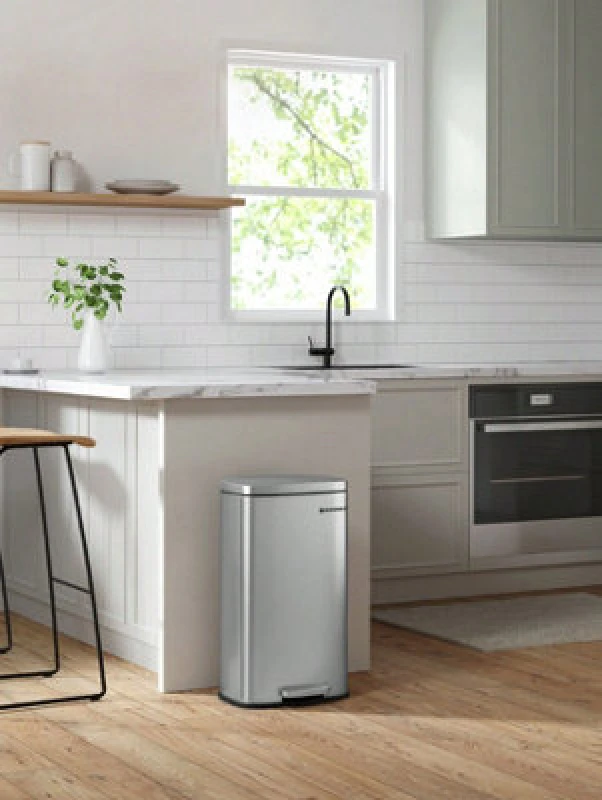 Image of SONGMICS Kitchen Pedal Rubbish Bin, Silver Silver