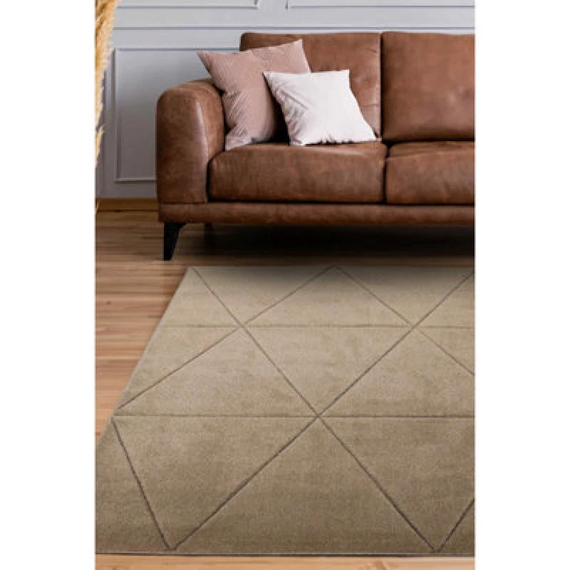 Image of Melrose Solid Natural Lines Design Indoor Medium Area Rug 12mm Pile Height 120/170Cm