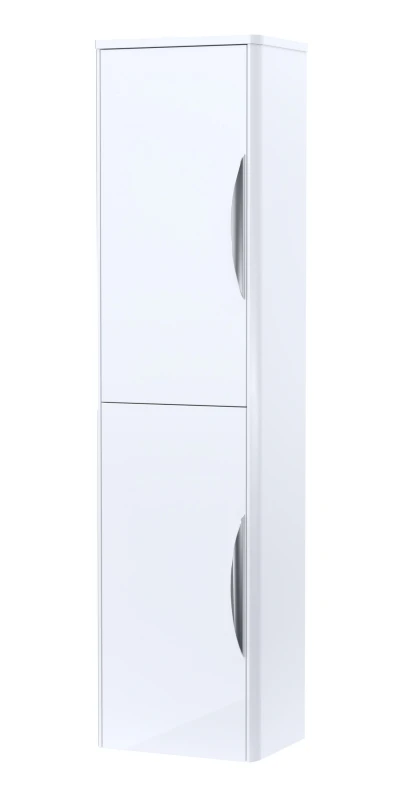 Image of Balterley Wall Hung 2 Door Tall Bathroom Storage Unit Gloss White 350mm White