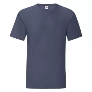 Image of Fruit Of The Loom Mens Iconic T-Shirt (Pack Of 5) (XL) (Heather Navy)