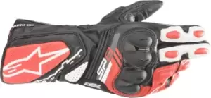 Image of Alpinestars SP-8 V3 Motorcycle Gloves, black-white-red Size M black-white-red, Size M