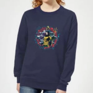 Image of Aquaman Circular Portrait Womens Sweatshirt - Navy - S