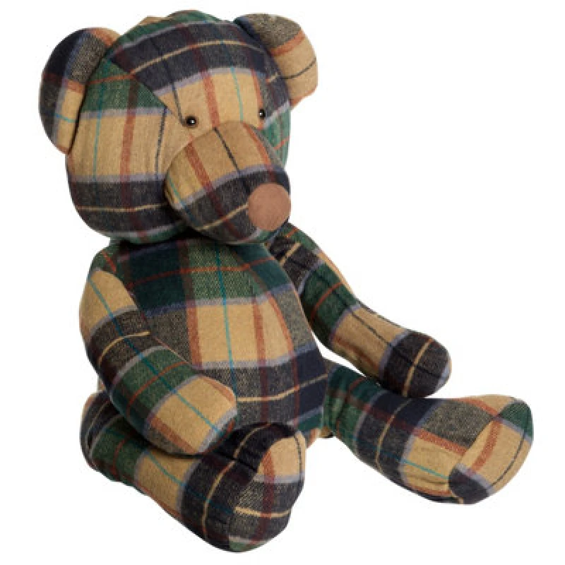Image of Premier Housewares Heritage Large Check Bear Door Stop Green