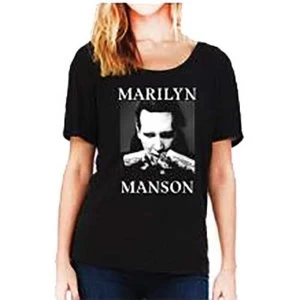 Image of Marilyn Manson - Fists Womens Large Dolman T-Shirt - Black