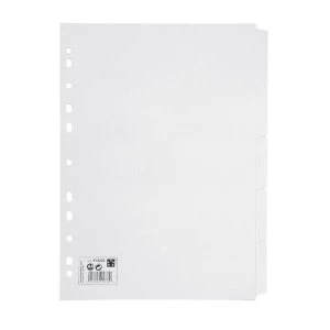 Image of 5 Star Subject Dividers Multipunched Manilla Card 5-Part A4 White