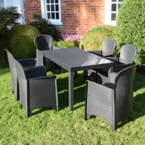 Image of Trabella Roma 6 Seater Dining Set with Sicily Chairs Grey