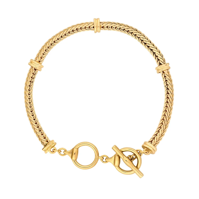 Image of Mood Gold Flat Cobra Station Chain T-Bar Bracelet Jewellery Sets One Size Gold 42514510000