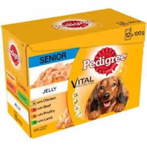 Image of Pedigree Senior Meat Selection in Jelly Wet Dog Food 12 x 100g