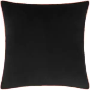 Image of Paoletti - Meridian Velvet Cushion Black/Blush - Black/Blush