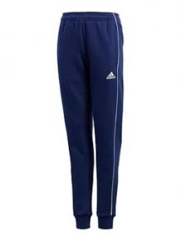 Image of Adidas Youth Core 18 Sweat Hooded Tracksuit Bottoms - Navy